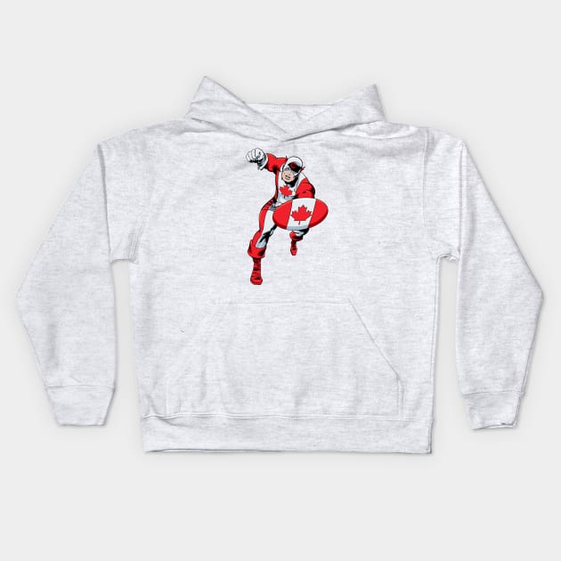 Captain Canada Kids Hoodie by ThirteenthFloor